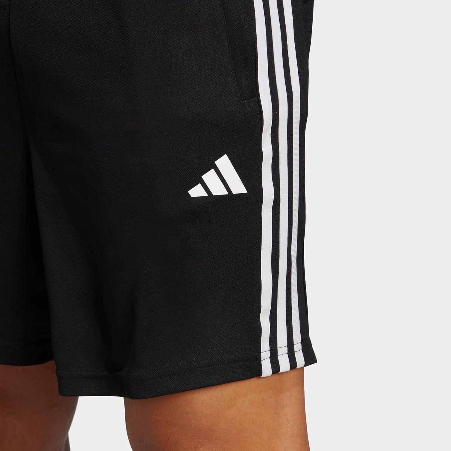imageadidas Mens Train Essentials Piqu 3Stripes Training ShortsBlackWhiteBlack