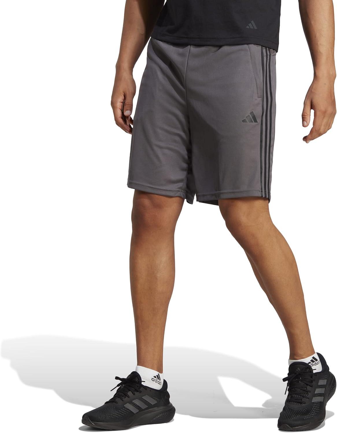 imageadidas Mens Train Essentials Piqu 3Stripes Training ShortsGrey FiveBlack