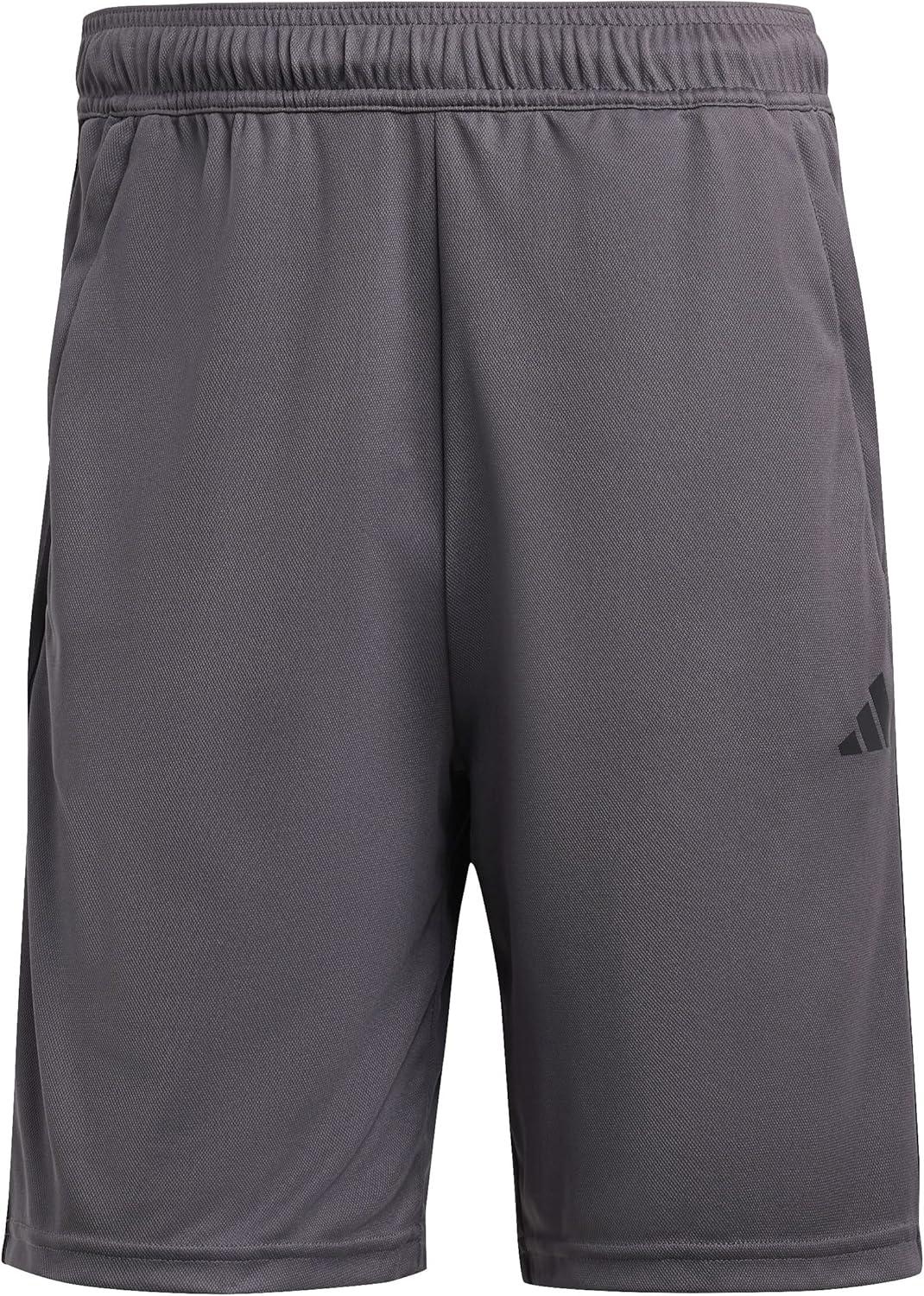 imageadidas Mens Train Essentials Piqu 3Stripes Training ShortsGreyBlack