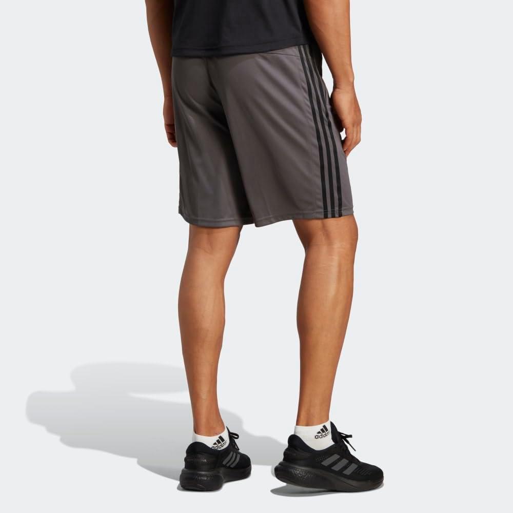 imageadidas Mens Train Essentials Piqu 3Stripes Training ShortsGreyBlack