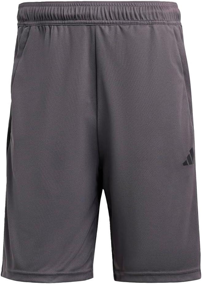 imageadidas Mens Train Essentials Piqu 3Stripes Training ShortsGreyBlack
