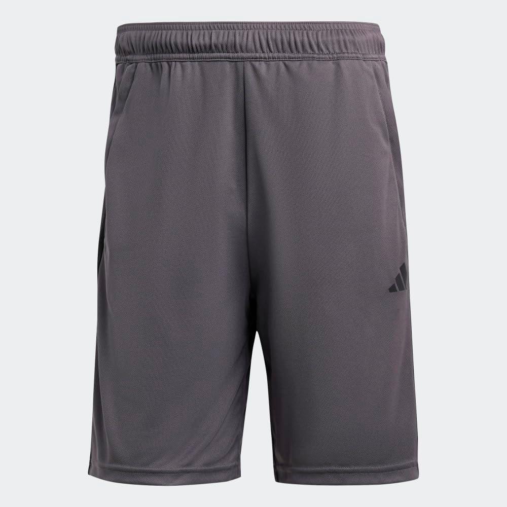 imageadidas Mens Train Essentials Piqu 3Stripes Training ShortsGreyBlack