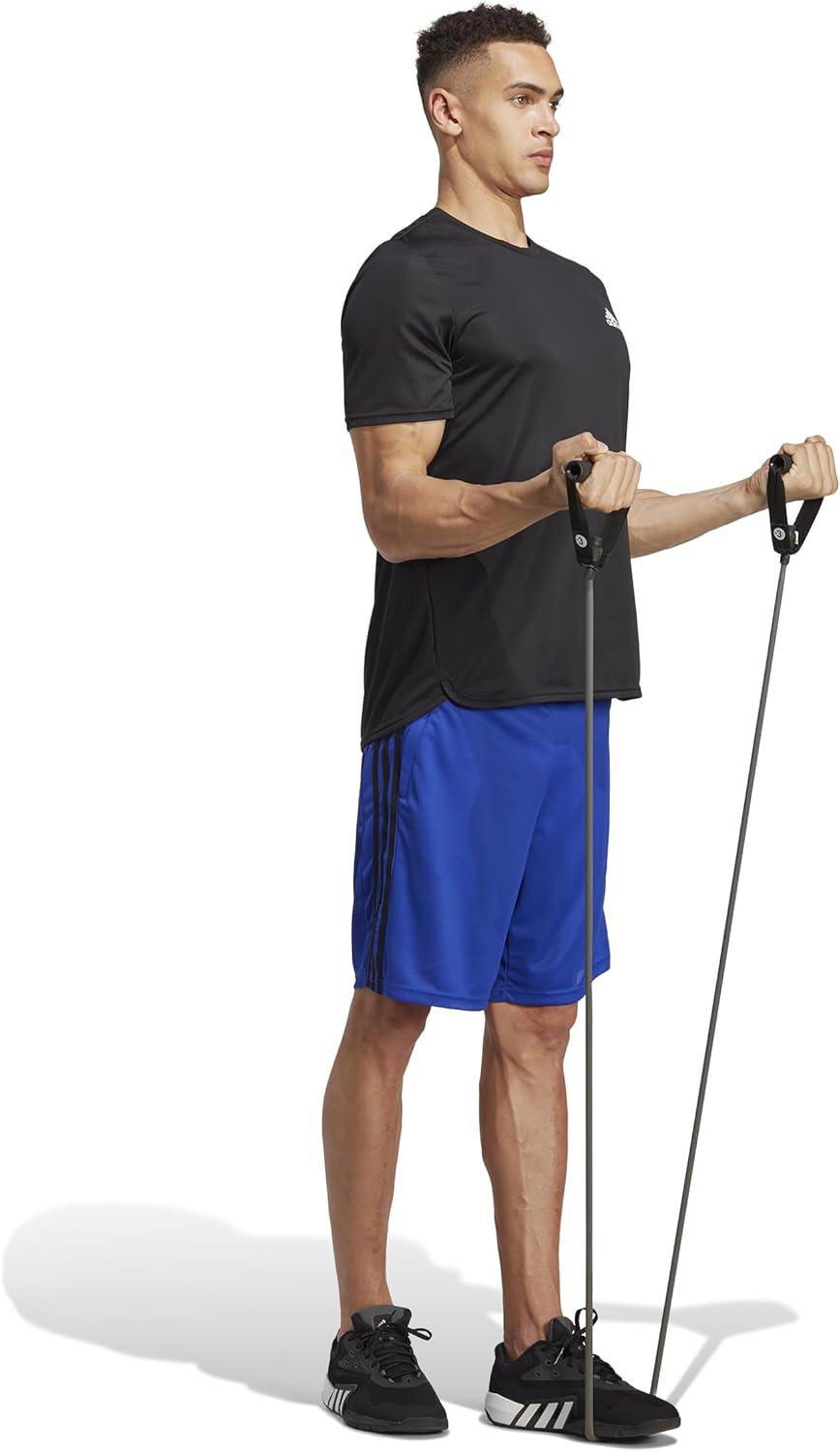 imageadidas Mens Train Essentials Piqu 3Stripes Training ShortsLucid BlueBlack