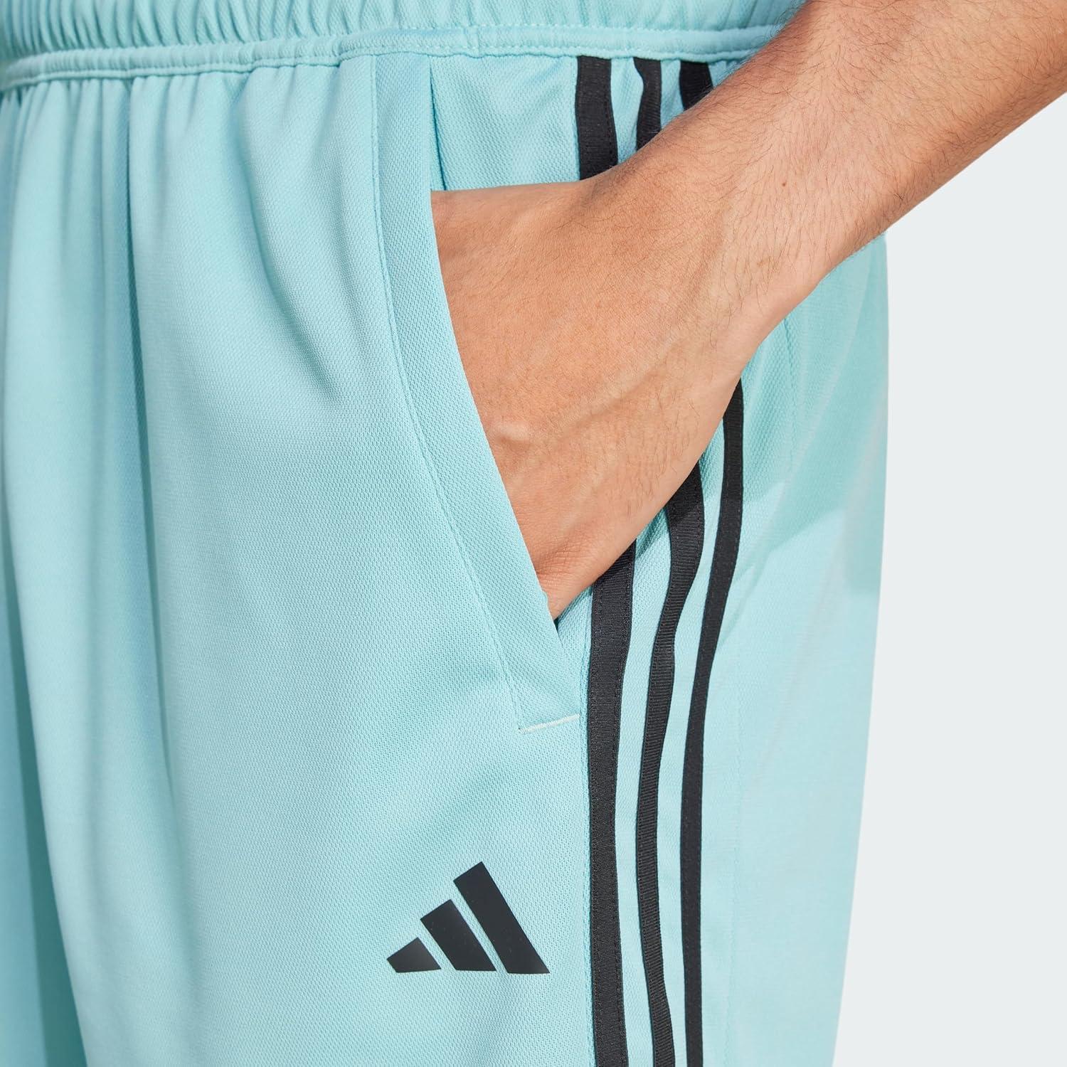 imageadidas Mens Train Essentials Piqu 3Stripes Training ShortsMint TonBlack