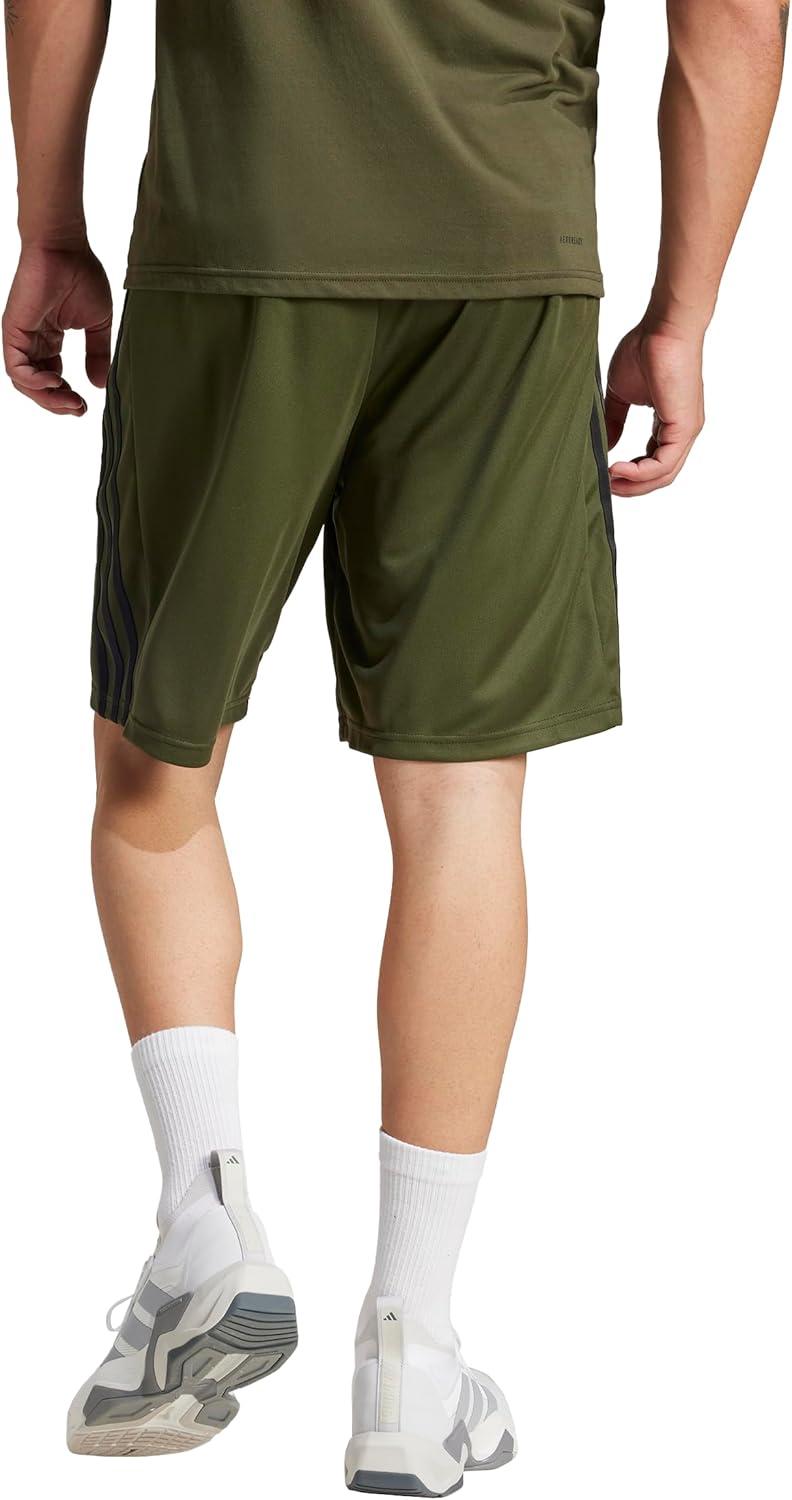 imageadidas Mens Train Essentials Piqu 3Stripes Training ShortsNight CargoBlack