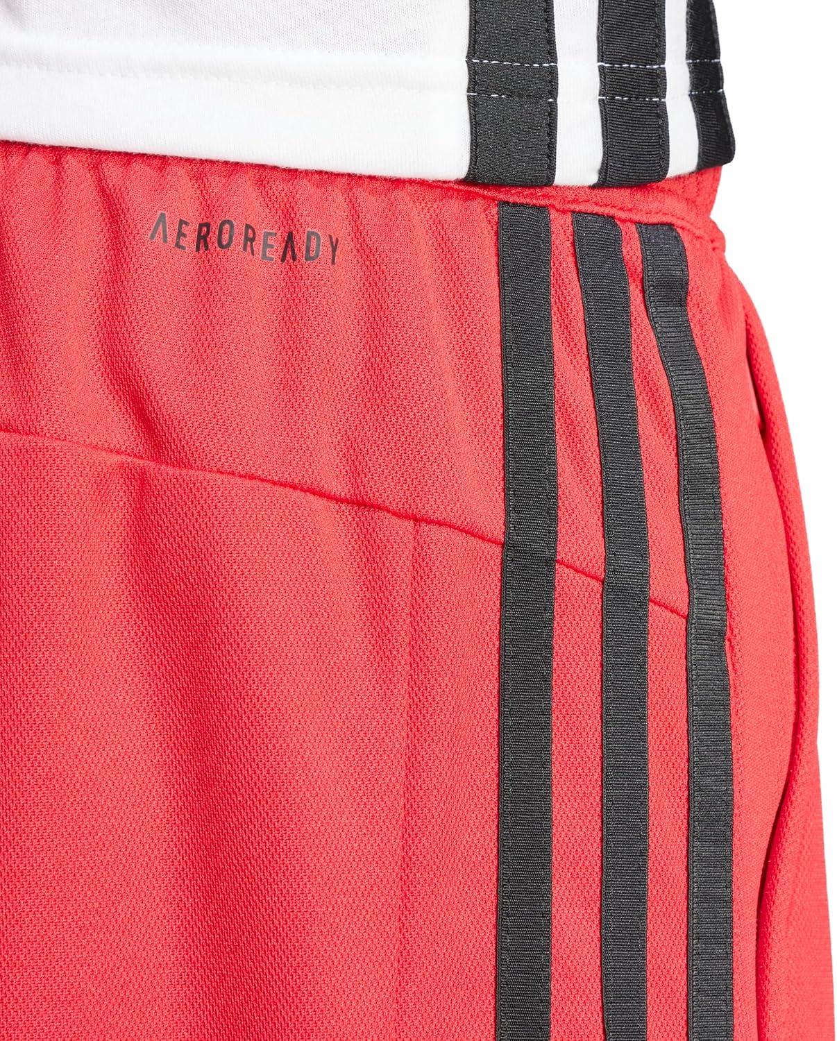 imageadidas Mens Train Essentials Piqu 3Stripes Training ShortsPure RubyBlack
