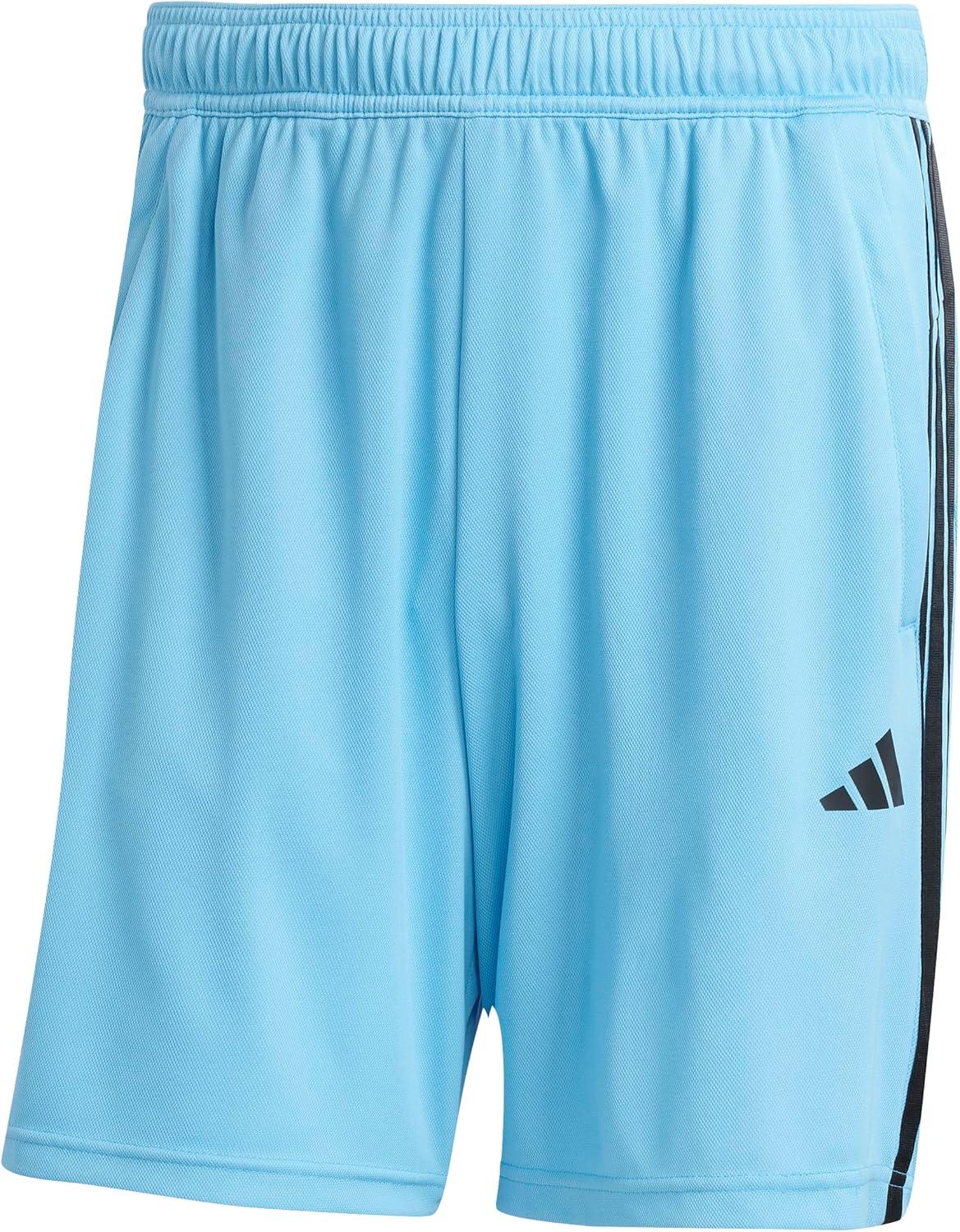 imageadidas Mens Train Essentials Piqu 3Stripes Training ShortsSemi Blue BurstBlack