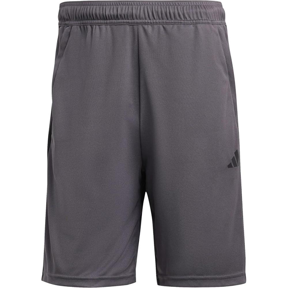 imageadidas Mens Train Essentials Piqu 3Stripes Training ShortsGrey FiveBlack