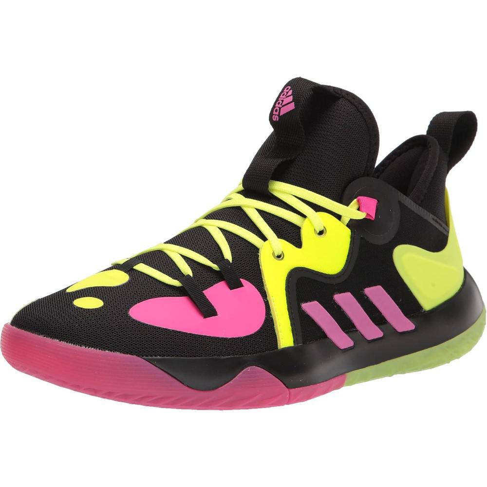 imageadidas UnisexAdult Harden Stepback 2 Basketball ShoeBlackShock PinkTeam Solar Yellow