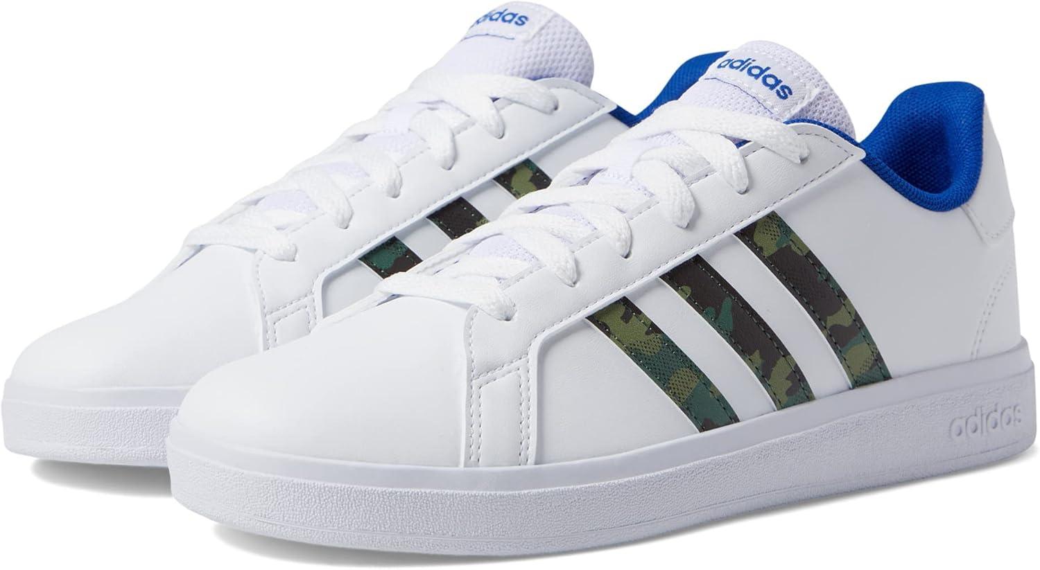 imageadidas Boys Grand Court 20 SneakersWhiteGreen OxideTeam Royal Blue