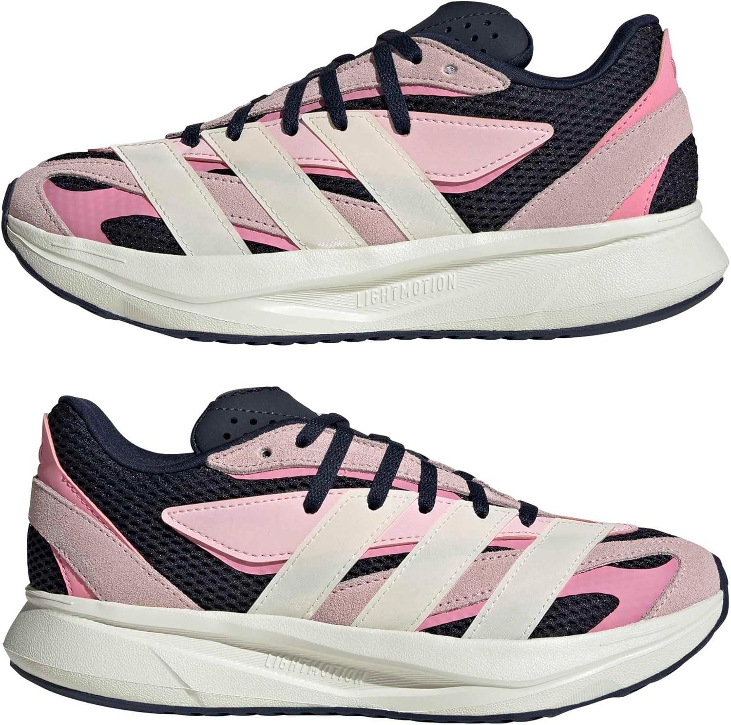 imageadidas Boys Lightblaze Lace Up SneakersCollegiate NavyOff WhiteBliss Pink
