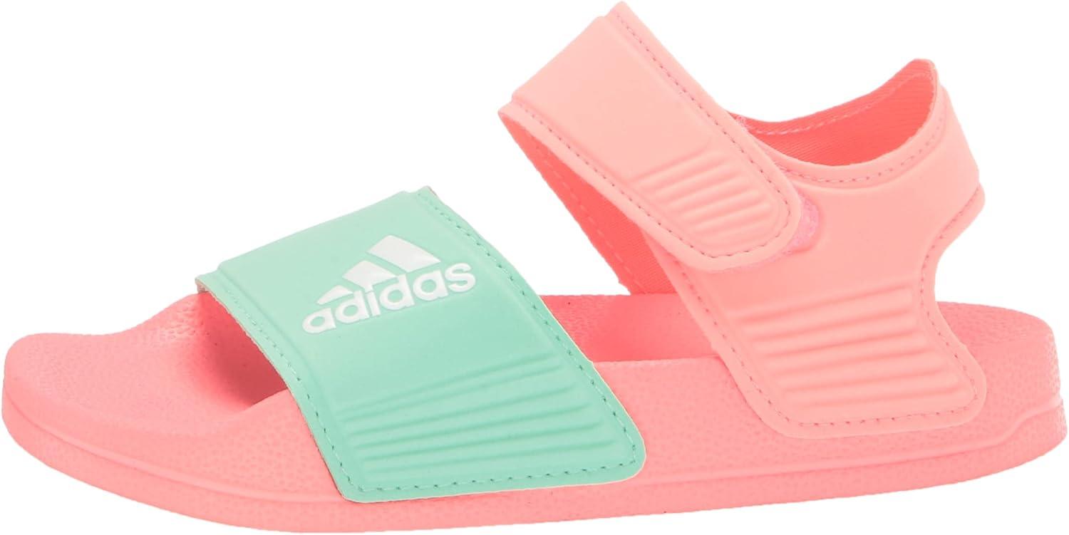 imageadidas Kids Adilette Slide SandalsAcid RedWhitePulse Mint