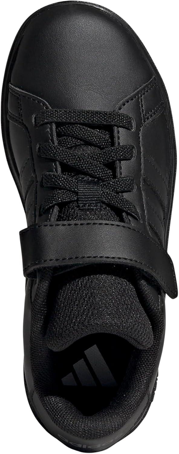 imageadidas Kids Grand Court 20 Elastic Lace ampamp Strap ShoesBlackBlackGrey