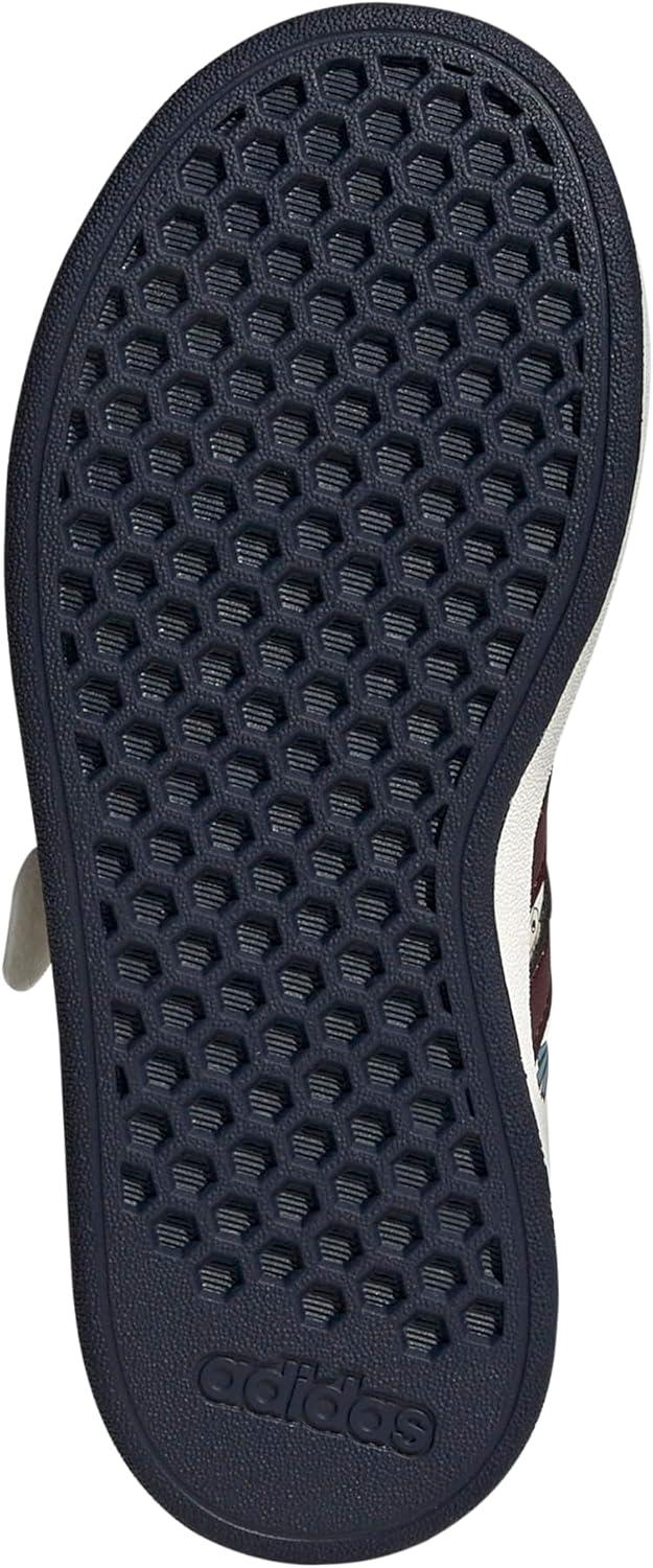 imageadidas Kids Grand Court 20 Elastic Lace ampamp Strap ShoesCloud WhiteAurora RubyInk