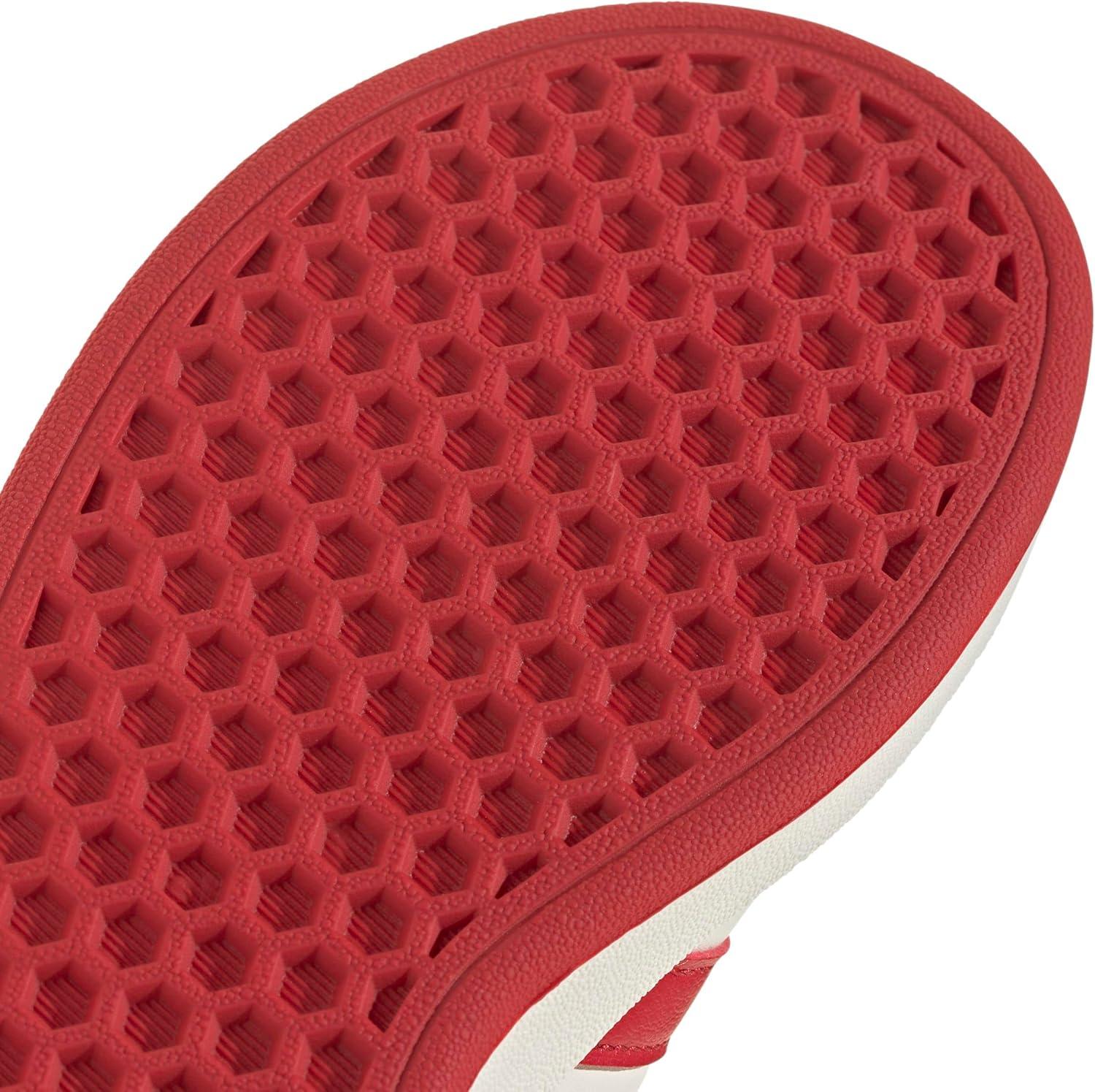 imageadidas Kids Grand Court 20 Elastic Lace ampamp Strap ShoesOff WhiteCollegiate RedBlack