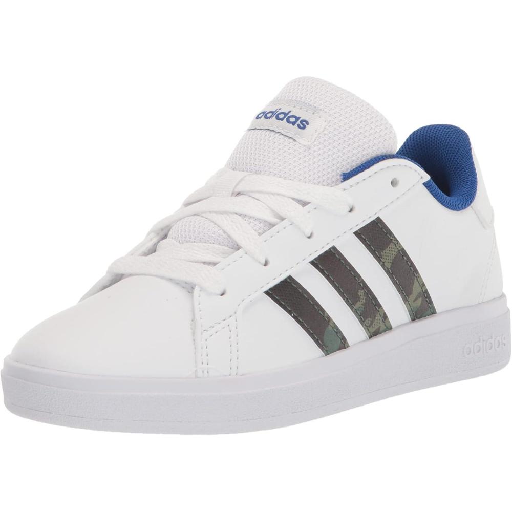 imageadidas Boys Grand Court 20 SneakersWhiteGreen OxideTeam Royal Blue