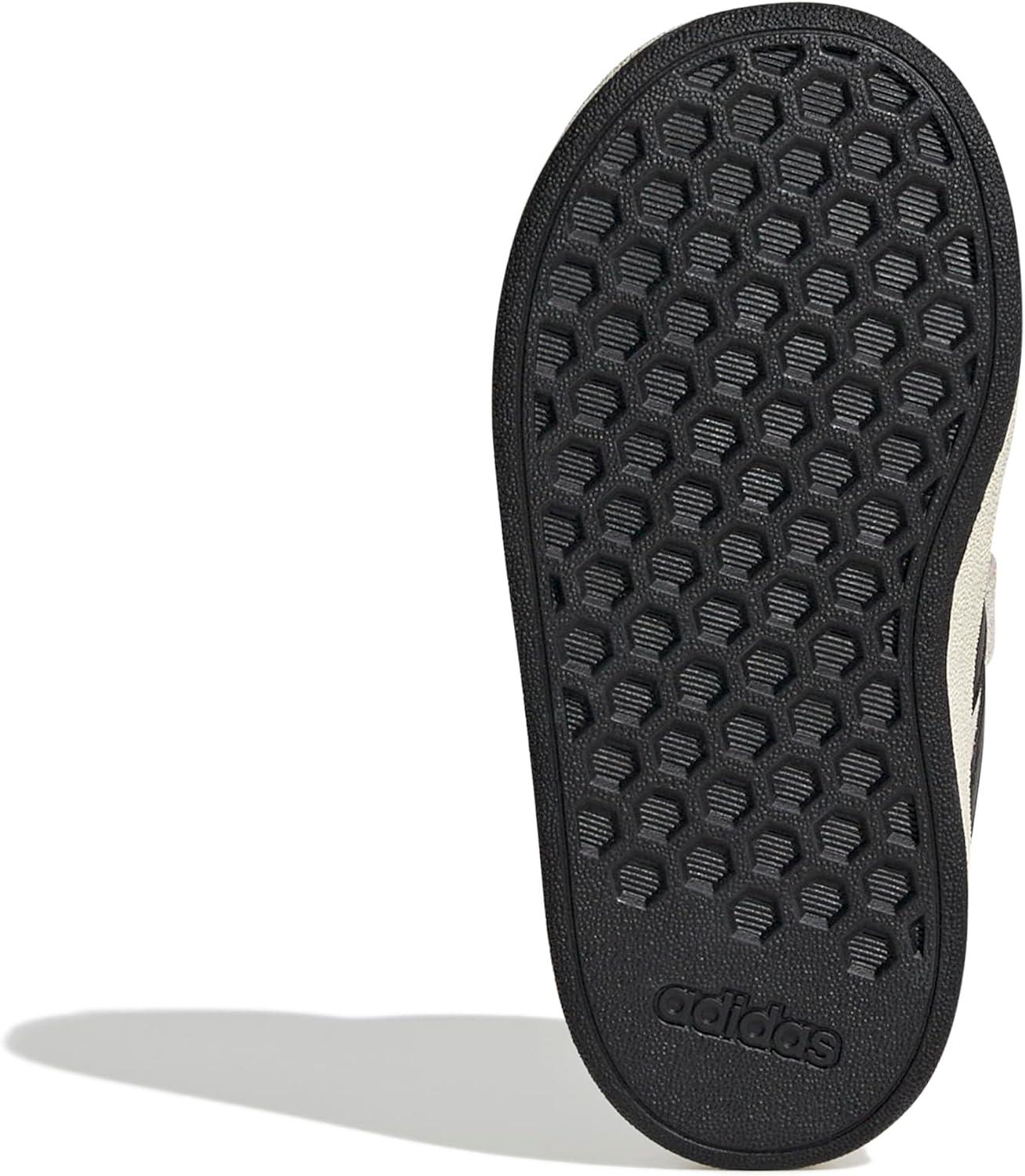 imageadidas BabyBoys Grand Court 20 Elastic Lace ampamp StrapWonder WhiteBlackWhite