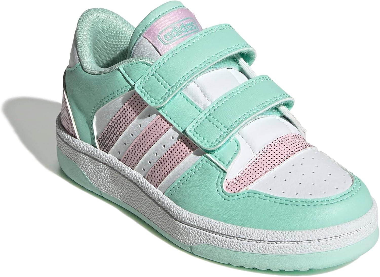 imageadidas Kids Break Start Hook ampamp Loop ShoeClear MintClear PinkWhite
