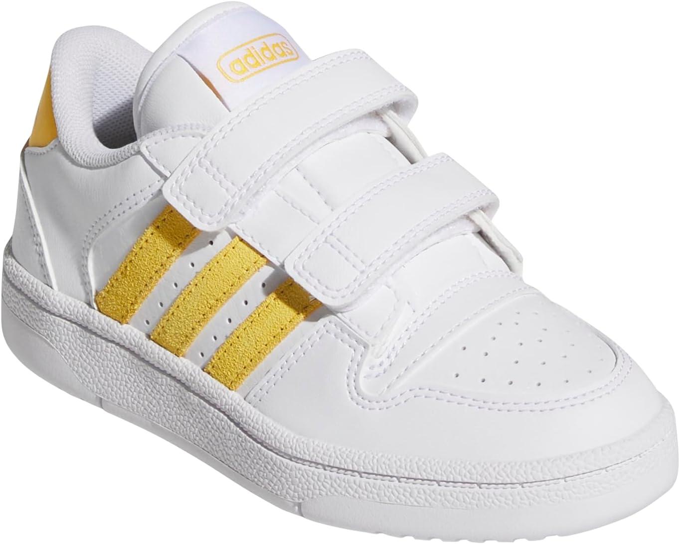 imageadidas Kids Break Start Hook ampamp Loop ShoeWhiteBold GoldWhite