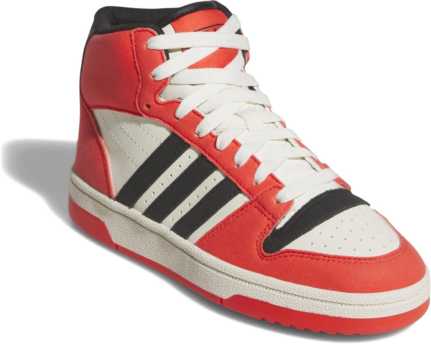 imageadidas UnisexChild Break Start Mid TopBright RedBlackOff White