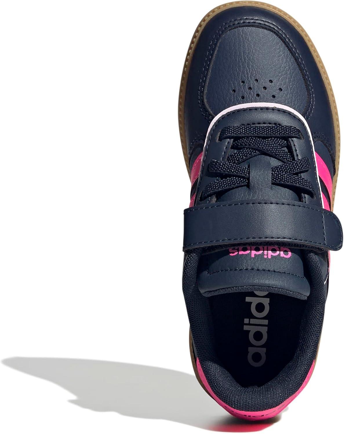 imageadidas UnisexChild Breaknet Sleek Elastic Lace ampamp StrapAurora InkLucid PinkGum