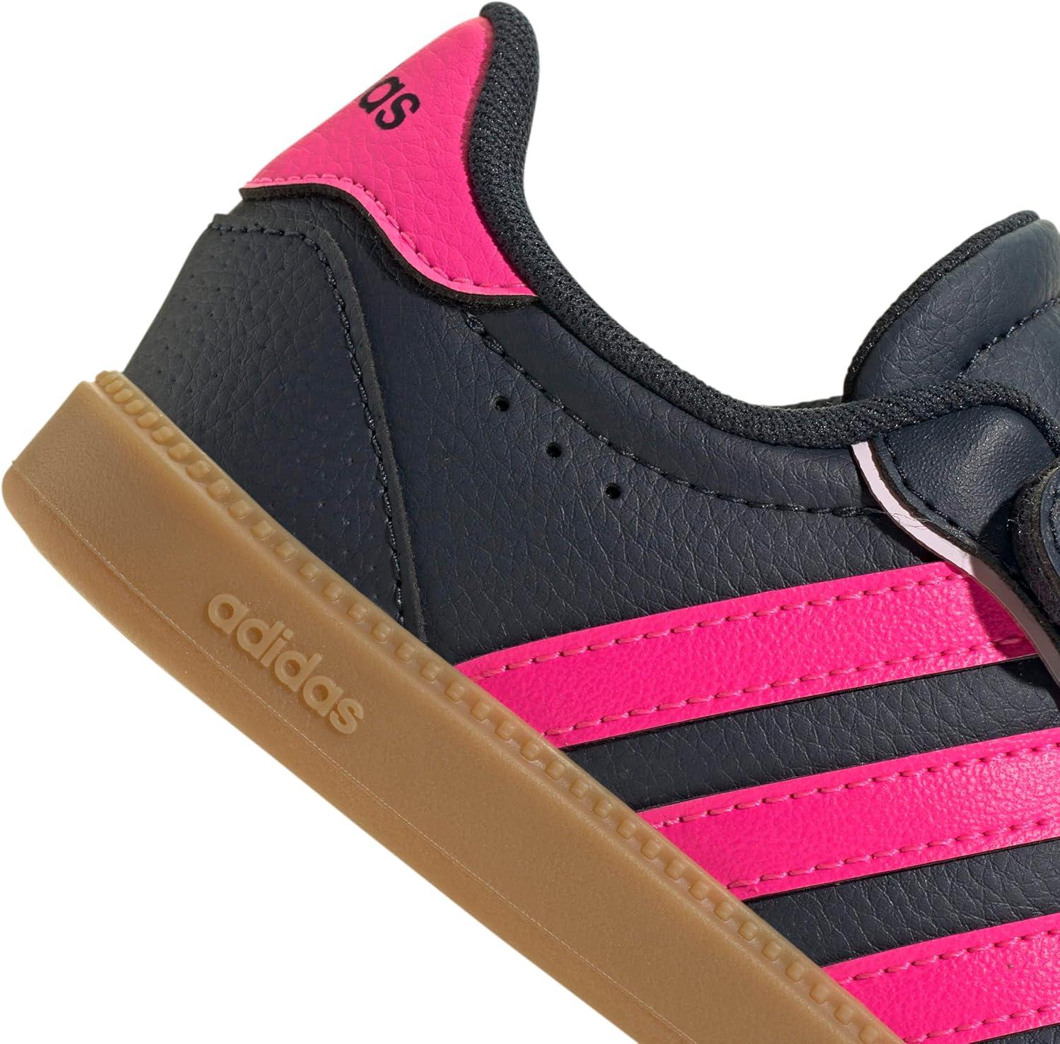 imageadidas UnisexChild Breaknet Sleek Elastic Lace ampamp StrapAurora InkLucid PinkGum