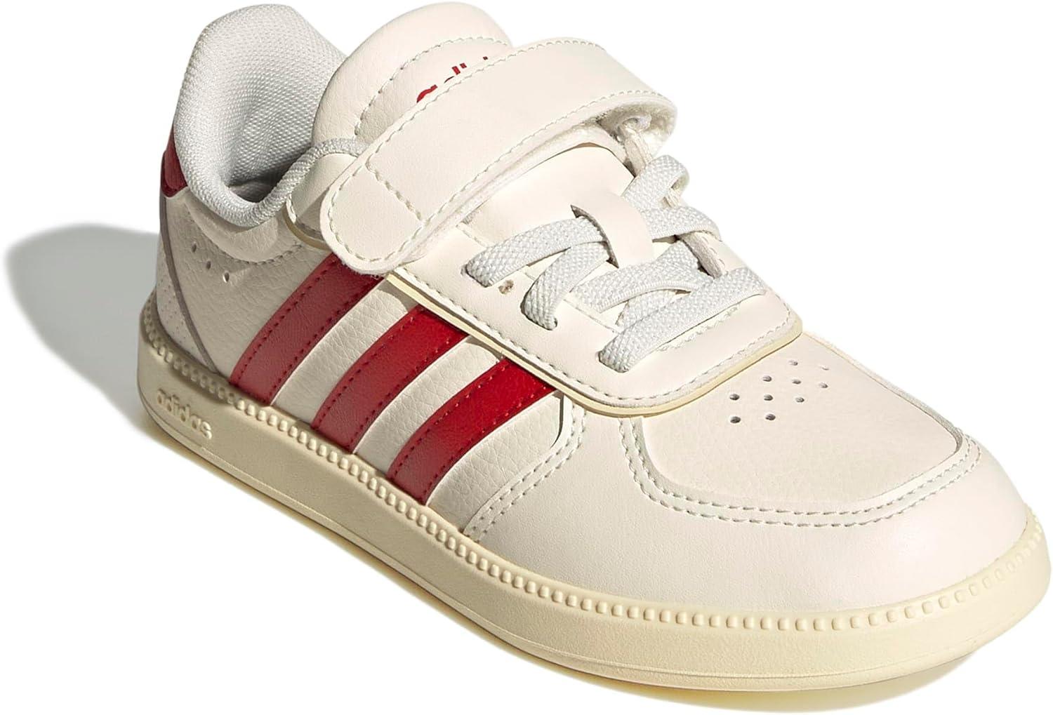 imageadidas UnisexChild Breaknet Sleek Elastic Lace ampamp StrapOff WhiteBetter ScarletWarm Vanilla