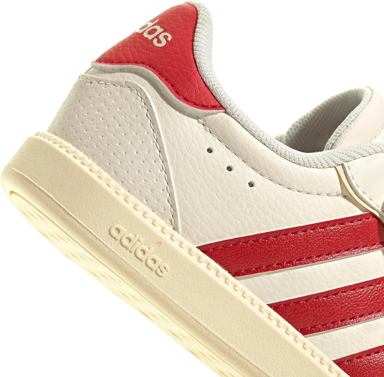 imageadidas UnisexChild Breaknet Sleek Elastic Lace ampamp StrapOff WhiteBetter ScarletWarm Vanilla