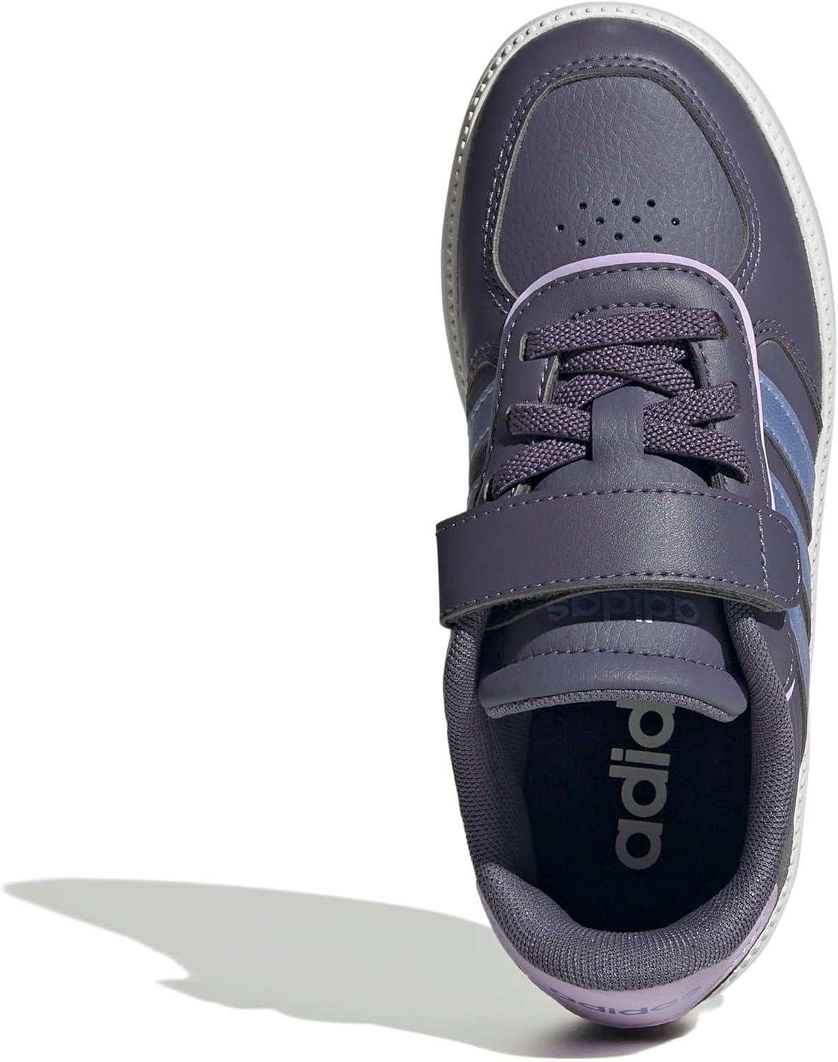 imageadidas UnisexChild Breaknet Sleek Elastic Lace ampamp StrapPreloved VioletBlue Spark MetPowder Plum
