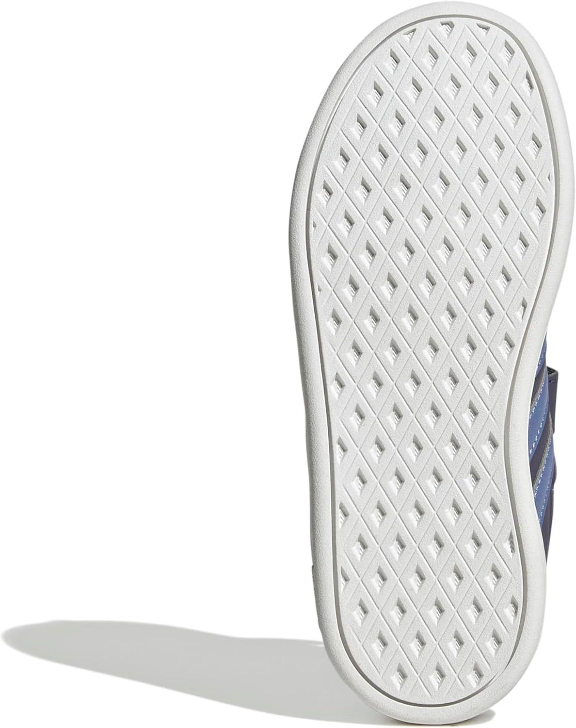 imageadidas UnisexChild Breaknet Sleek Elastic Lace ampamp StrapPreloved VioletBlue Spark MetPowder Plum