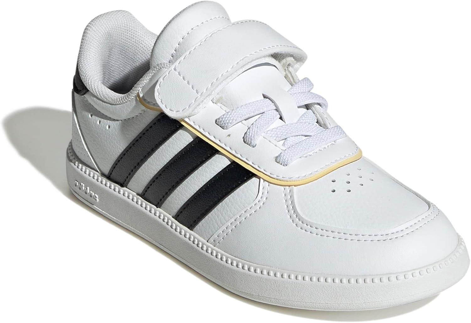 imageadidas UnisexChild Breaknet Sleek Elastic Lace ampamp StrapWhiteBlackOrange Tint