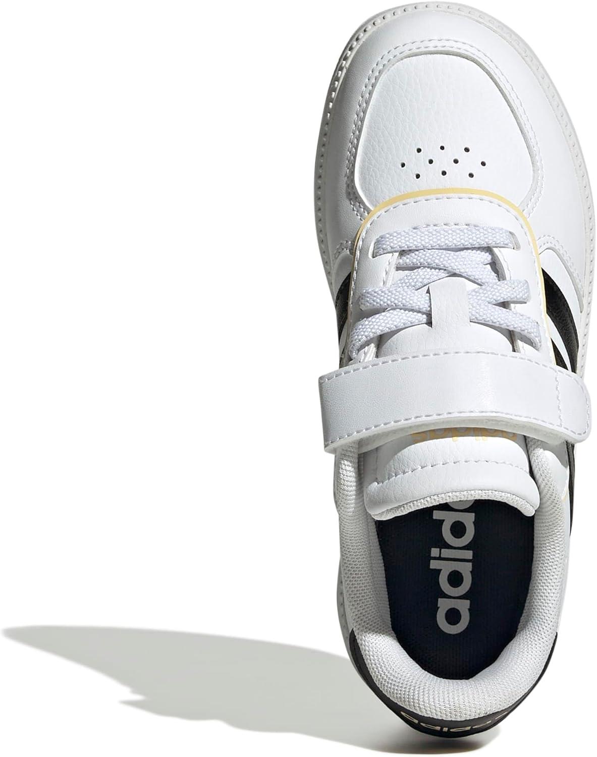 imageadidas UnisexChild Breaknet Sleek Elastic Lace ampamp StrapWhiteBlackOrange Tint