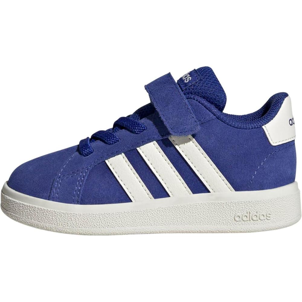 imageadidas BabyBoys Grand Court 20 Elastic Lace ampamp StrapSemi Lucid BlueOff WhiteBlack