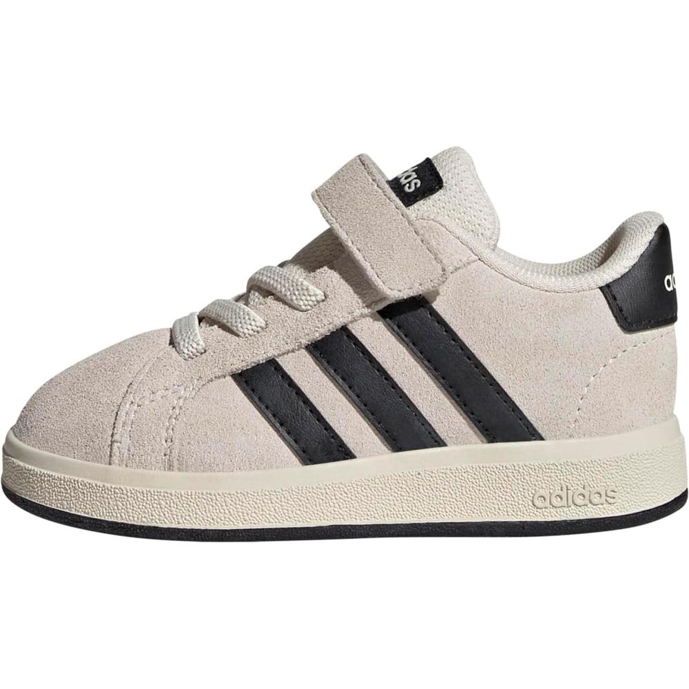 imageadidas BabyBoys Grand Court 20 Elastic Lace ampamp StrapWonder WhiteBlackWhite