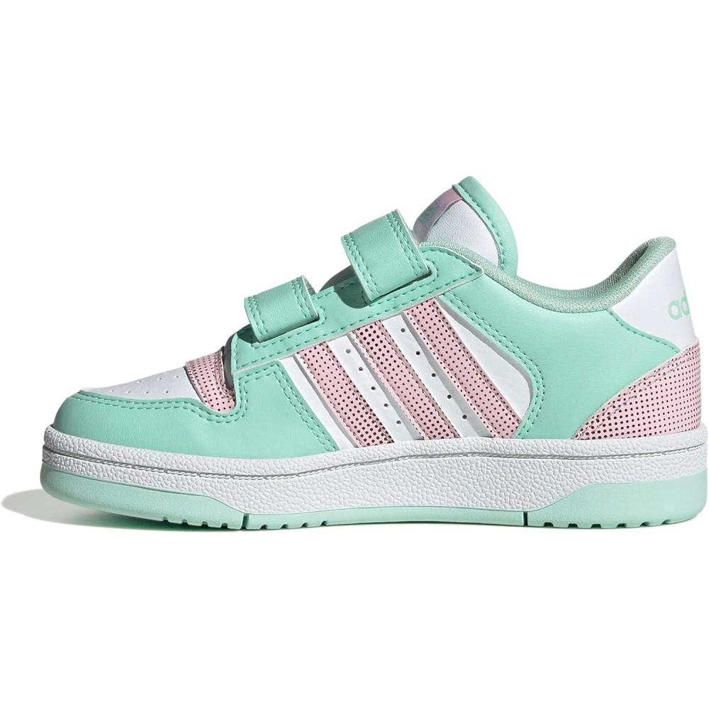 imageadidas Kids Break Start Hook ampamp Loop ShoeClear MintClear PinkWhite