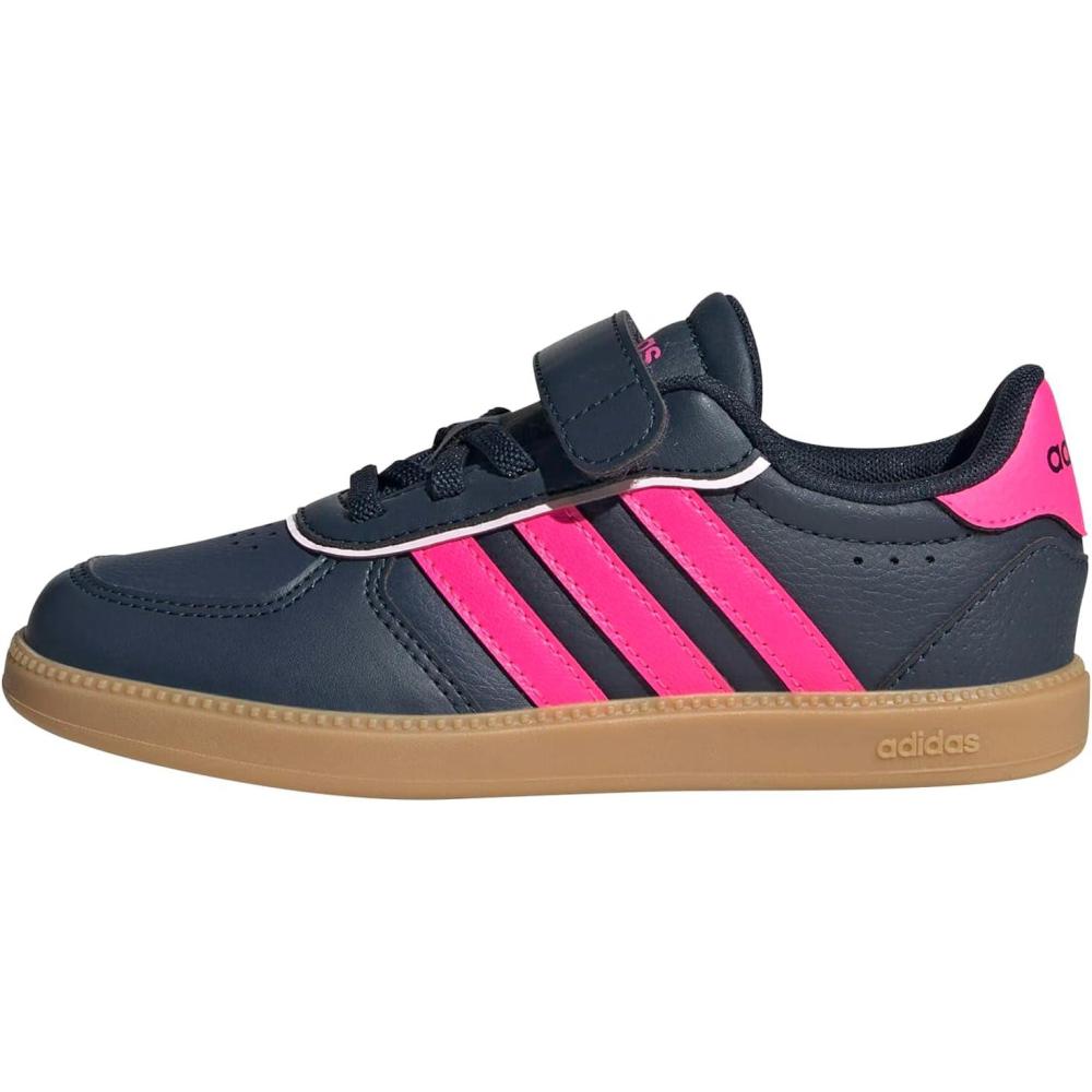 imageadidas UnisexChild Breaknet Sleek Elastic Lace ampamp StrapAurora InkLucid PinkGum