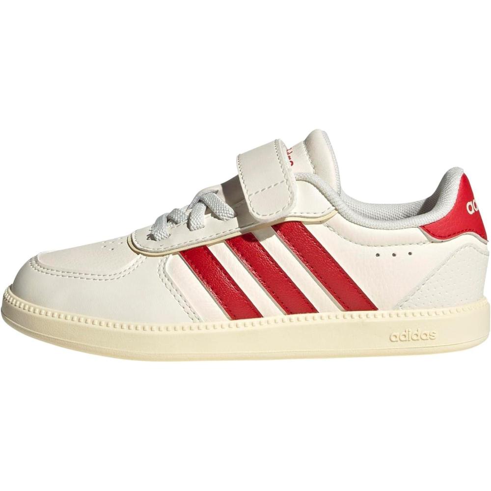imageadidas UnisexChild Breaknet Sleek Elastic Lace ampamp StrapOff WhiteBetter ScarletWarm Vanilla