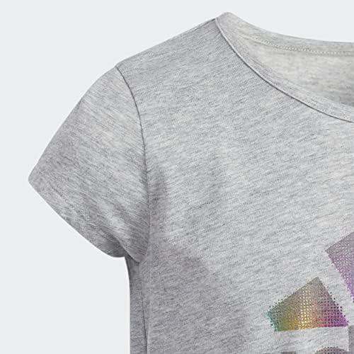 imageAdidas Girls Short Sleeve Cotton Scoop Neck Tee TShirtMedium Grey Heather