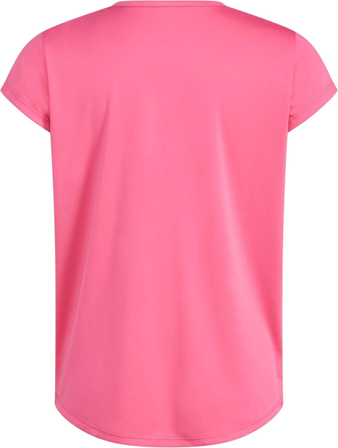 imageAdidas Girls Short Sleeve Cotton Scoop Neck Tee TShirtPulse Magenta