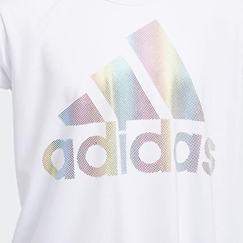 imageAdidas Girls Short Sleeve Cotton Scoop Neck Tee TShirtWhite
