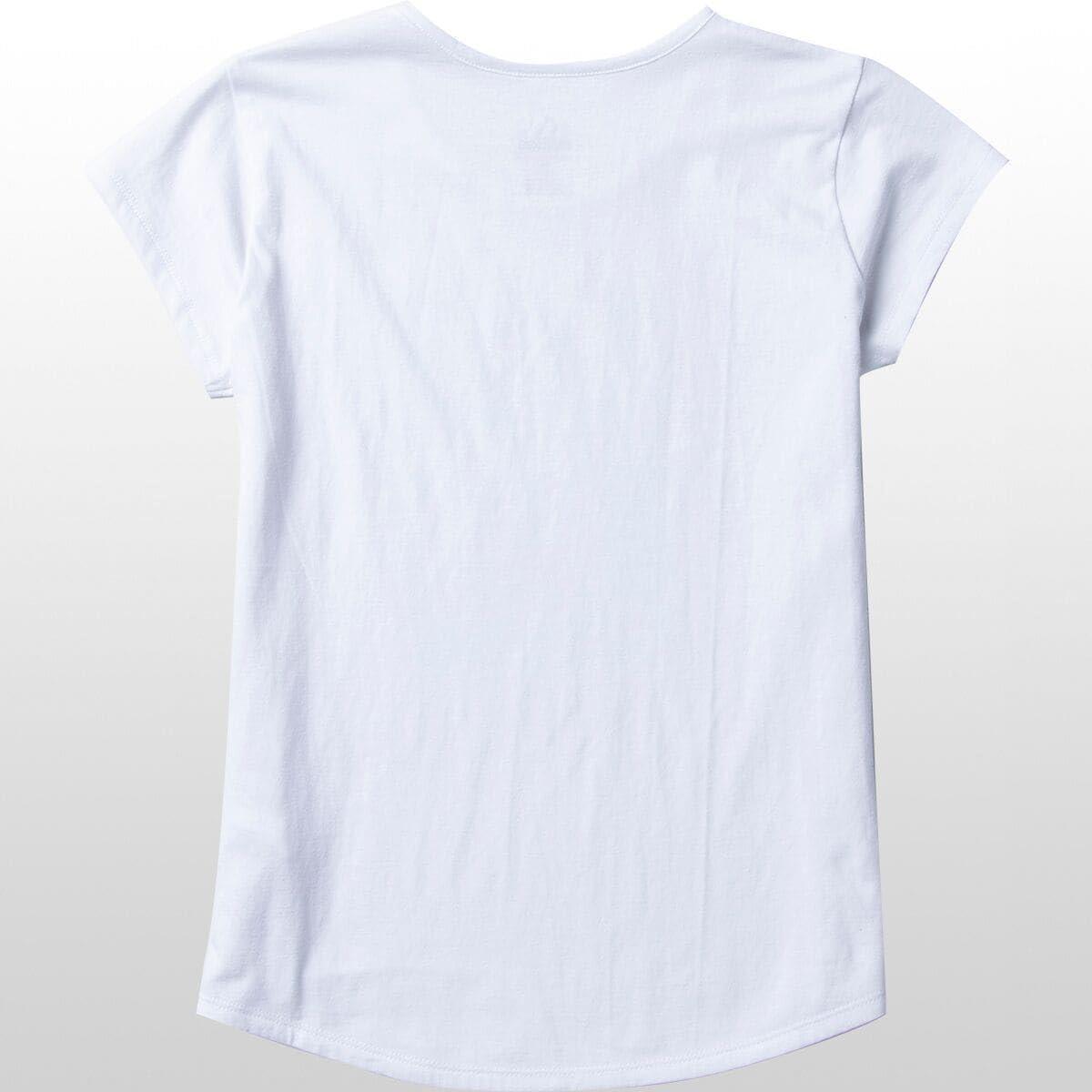 imageAdidas Girls Short Sleeve Cotton Scoop Neck Tee TShirtWhite With Green