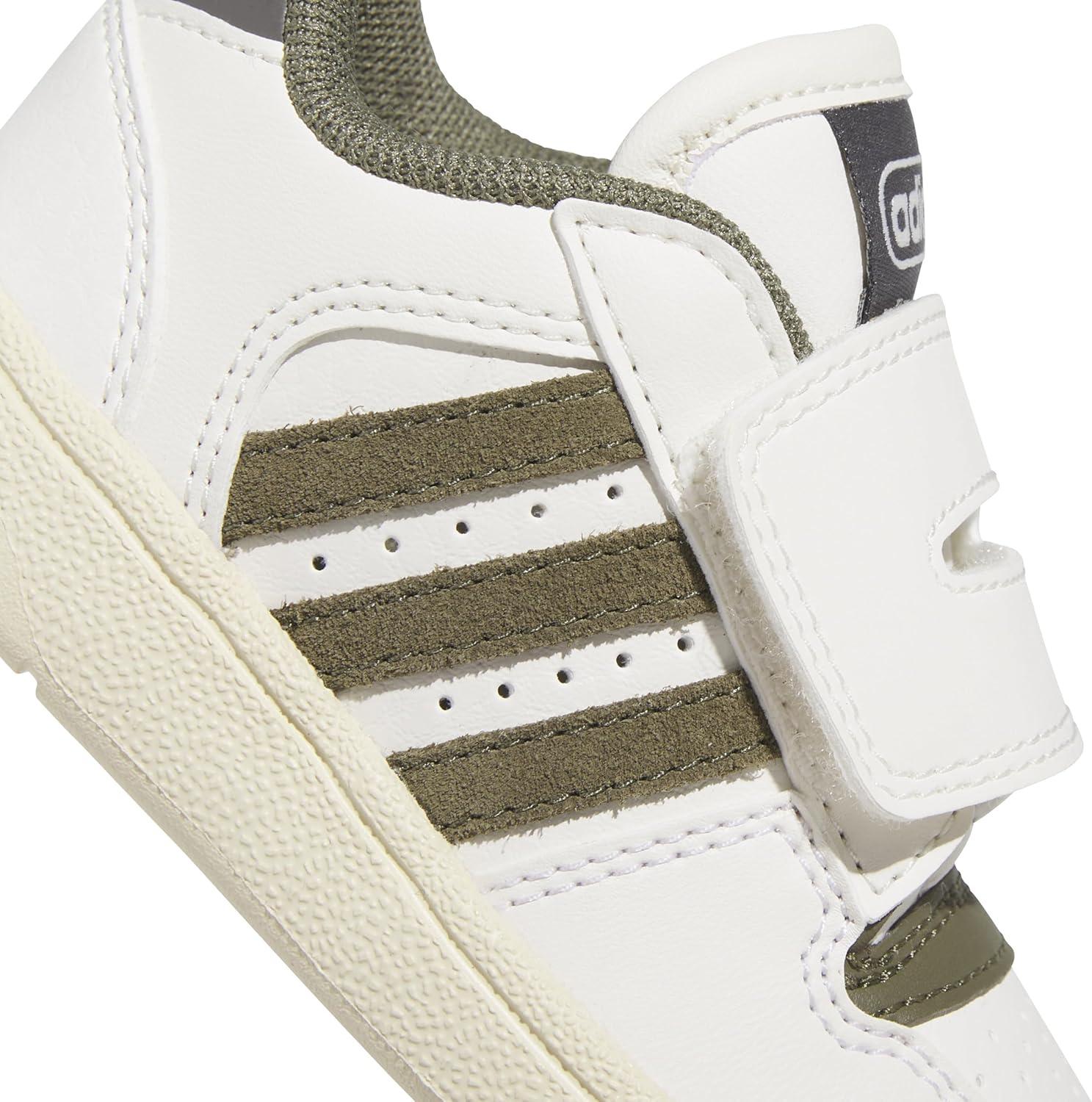 imageadidas Baby Boys Break Start Hook ampamp Loop SneakersWhiteOlive StrataCharcoal