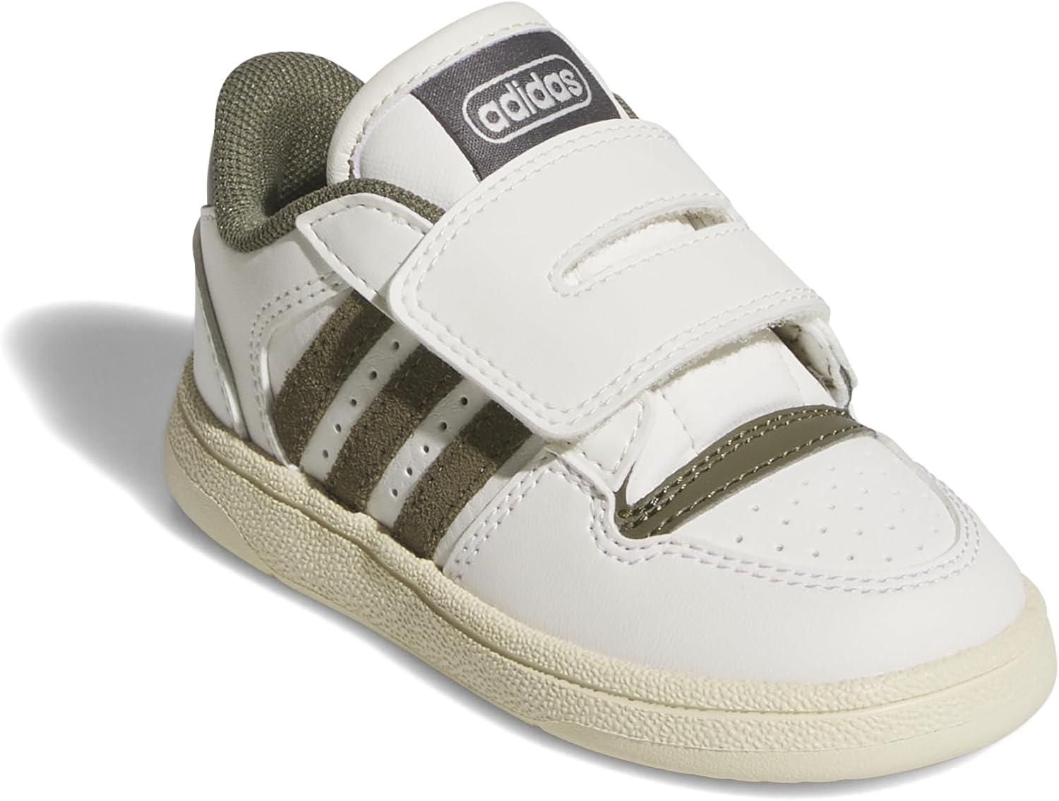 imageadidas Baby Boys Break Start Hook ampamp Loop SneakersWhiteOlive StrataCharcoal