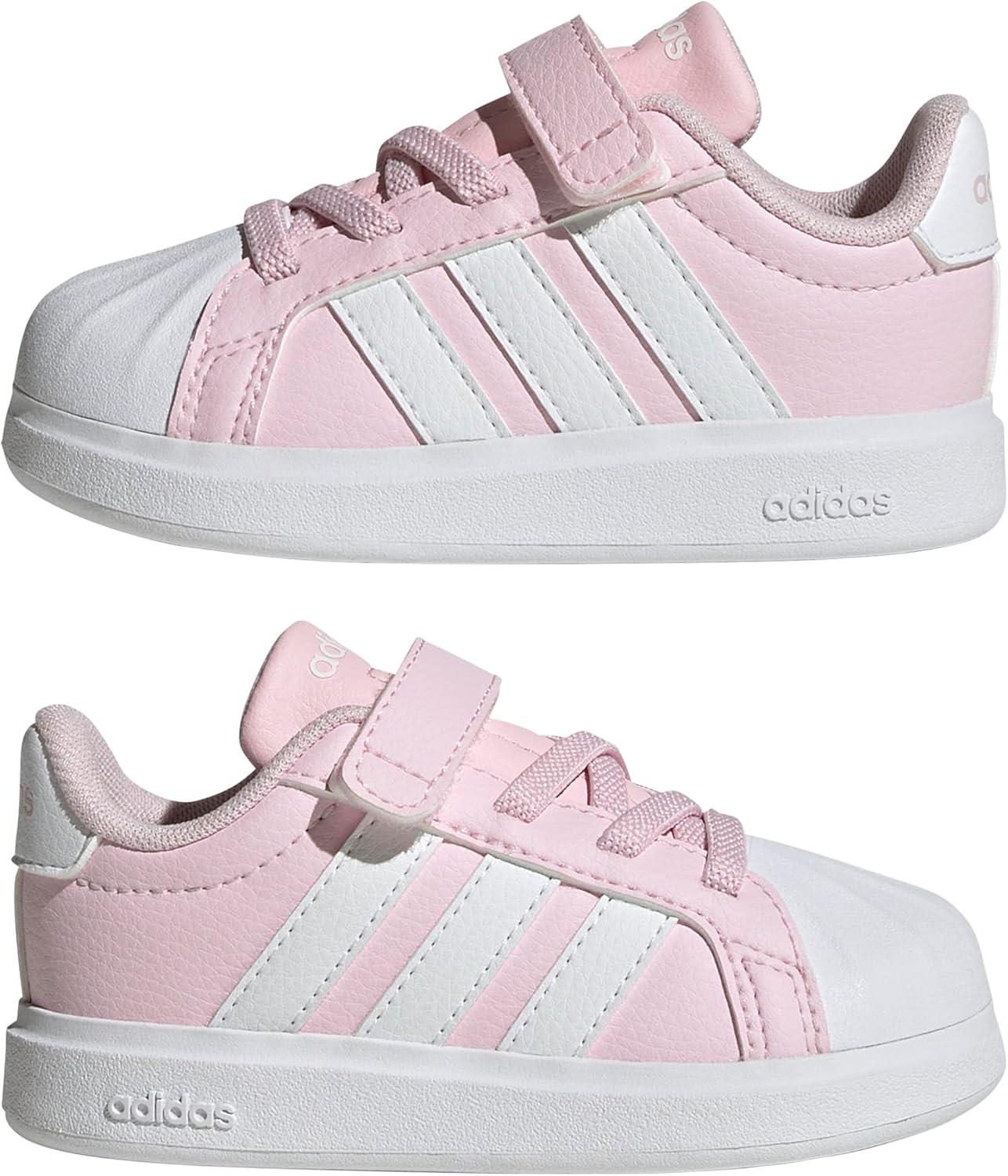 imageadidas BabyBoys Streetalk Elastic Lace SneakerClear PinkWhiteGrey