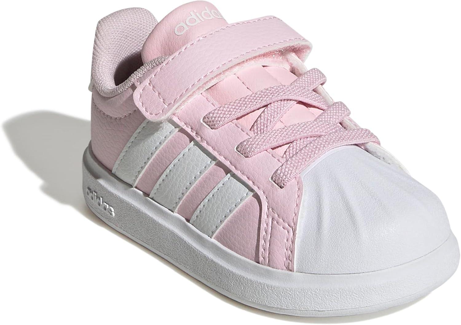 imageadidas BabyBoys Streetalk Elastic Lace SneakerClear PinkWhiteGrey