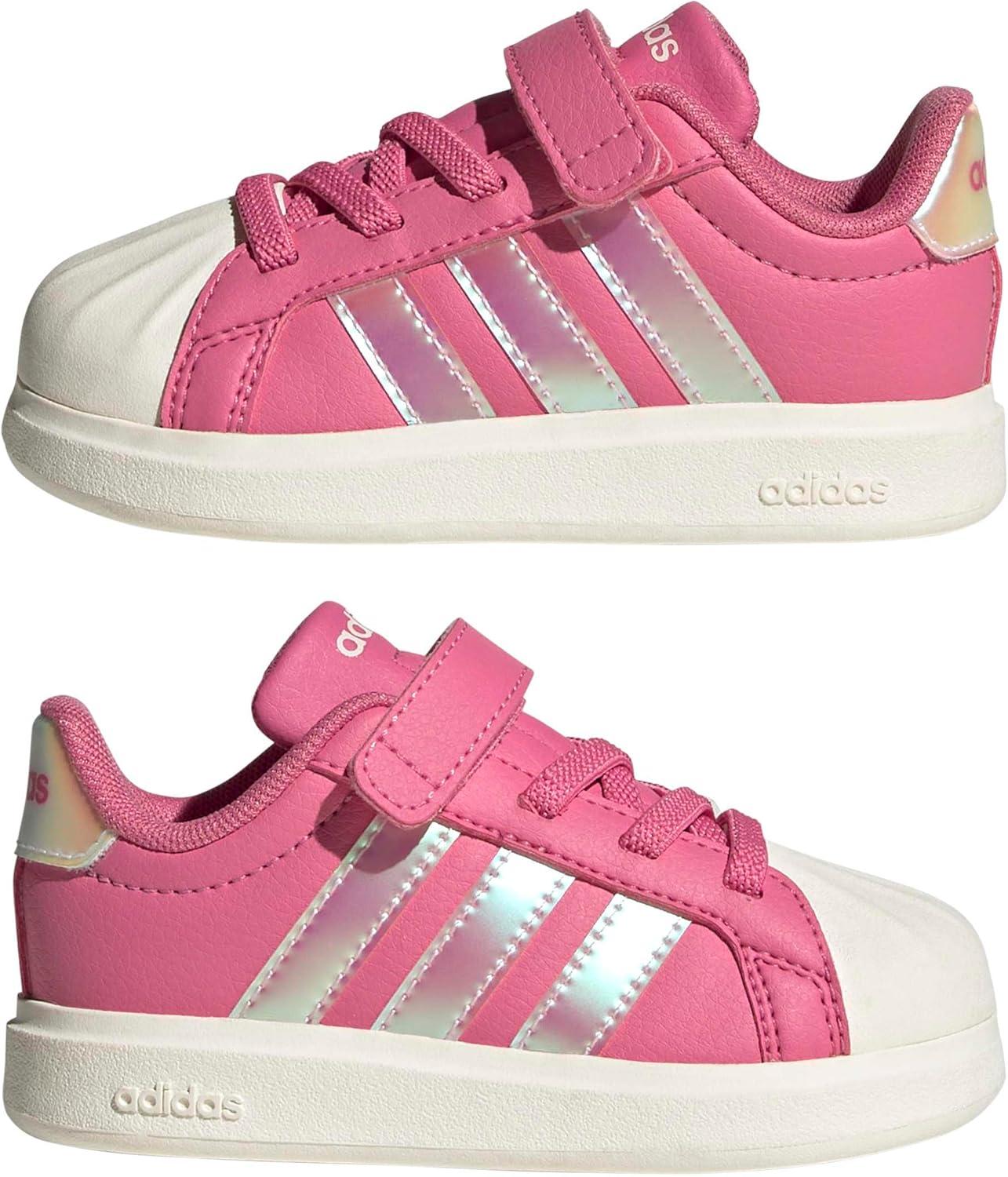imageadidas BabyBoys Streetalk Elastic Lace SneakerPink FusionWhiteWonder Quartz