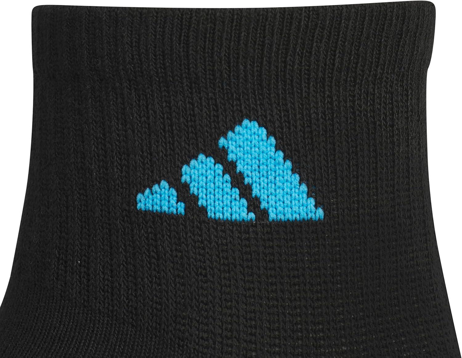 imageadidas Unisex Kids Quarter Ankle Socks for Boys and Girls Youth 6pack Superlite Breathable and Lightweight DiscontinuedBlackLucid AquamarineWhiteGirls