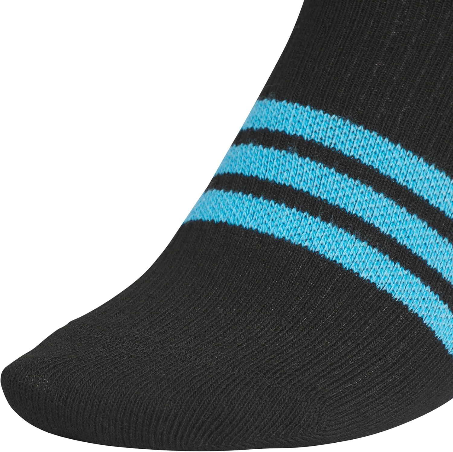 imageadidas Unisex Kids Quarter Ankle Socks for Boys and Girls Youth 6pack Superlite Breathable and Lightweight DiscontinuedBlackLucid AquamarineWhiteGirls