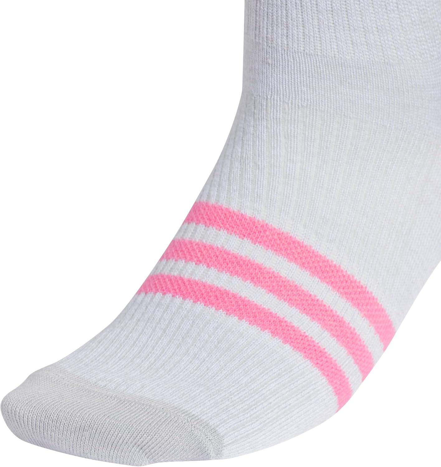 imageadidas Unisex Kids Quarter Ankle Socks for Boys and Girls Youth 6pack Superlite Breathable and Lightweight DiscontinuedWhiteClear Onix GreyPink FusionGirls