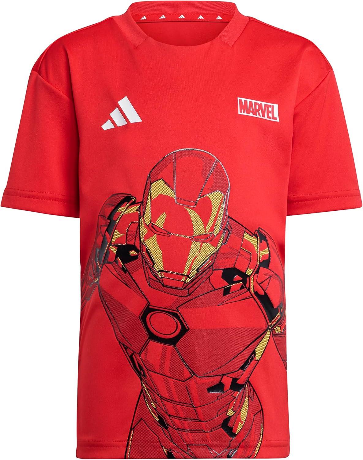 imageadidas UnisexKids x Marvel IronMan Sportswear TShirt Set Pure RubyWhite Small